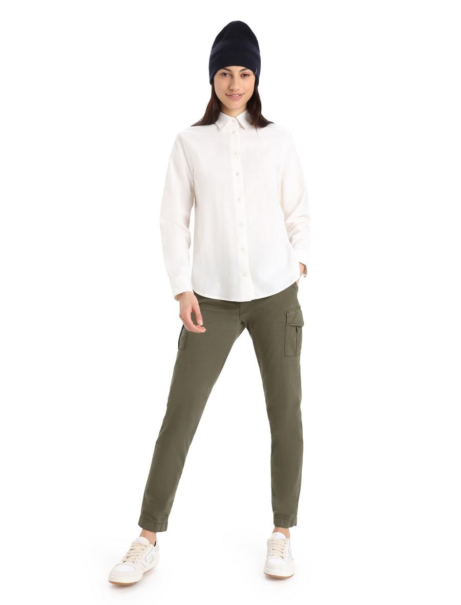 Long Sleeve Icebreaker Merino Berlin Shirt Femme Blanche | FR 1640FDNM